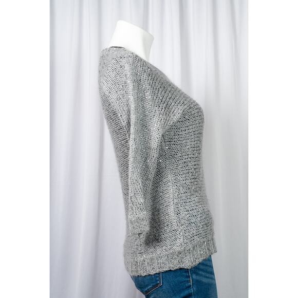 Pink Rose - light weight sweater - Silver with sequins sz S - Picture 5 of 6